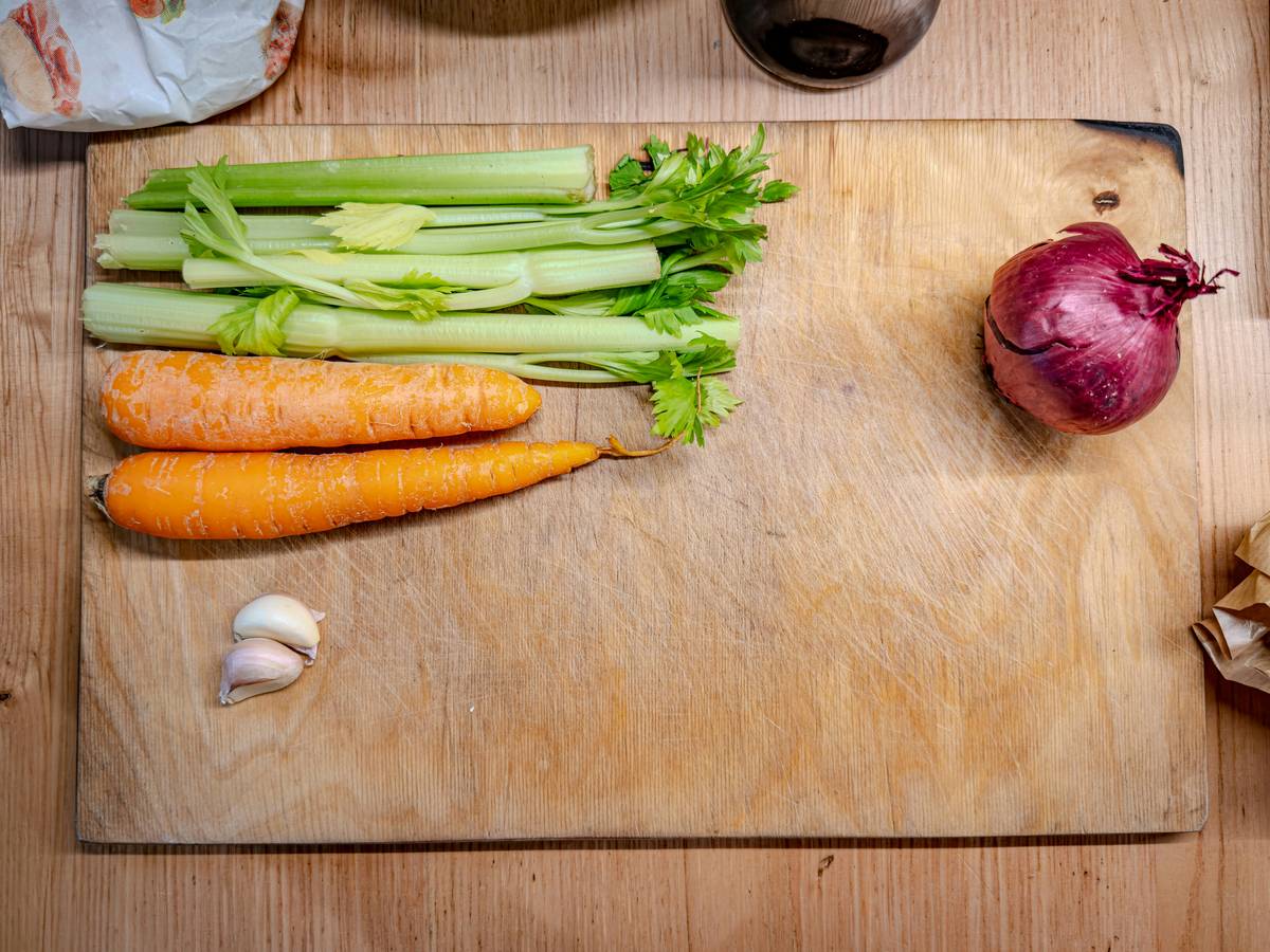 Step-by-step gut healthy meal prep assembly showing separate containers for cooled sweet potatoes, raw sauerkraut, and lightly steamed broccoli